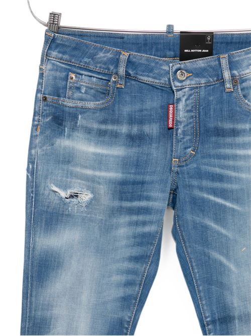 Jeans Dsquared2 Kids da bambina blu in denim stretch con cinque tasche Dsquared Kids | DQ0921D0AFRDQ01